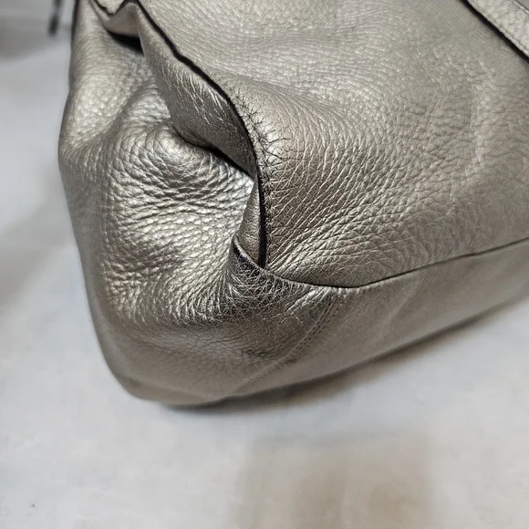 Authentic Coach Morgan Satchel | Style F35185 | Metallic Gold Pebbled Leather - Picture 9 of 16